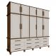 Guarda Roupa 10 Portas e 12 Gavetas Nicolau Malbec/Off White G37 - Gran Belo