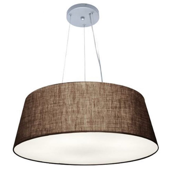 Pendente Cone Md-4072 Cúpula em Tecido 30-80x65cm Café - Bivolt