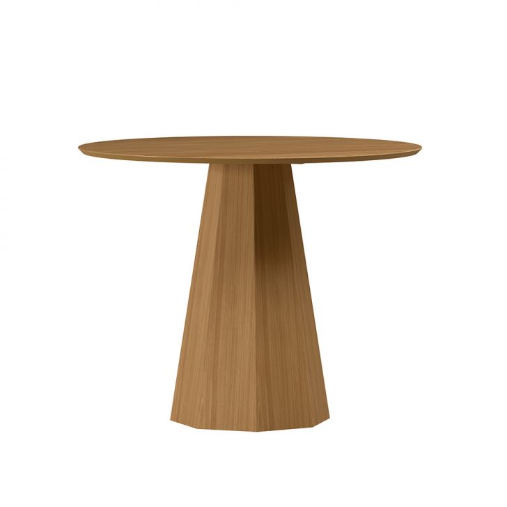 Mesa de Jantar Redonda com Tampo MDF Isis Ypê 100 cm