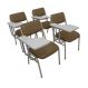 Kit com 4 Cadeiras Escolar Universitária para Auditórios Linha Hotel Smart Marrom