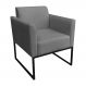 Poltrona Decorativa Base Industrial Preto Maressa S08 Suede Grafite - Ibiza