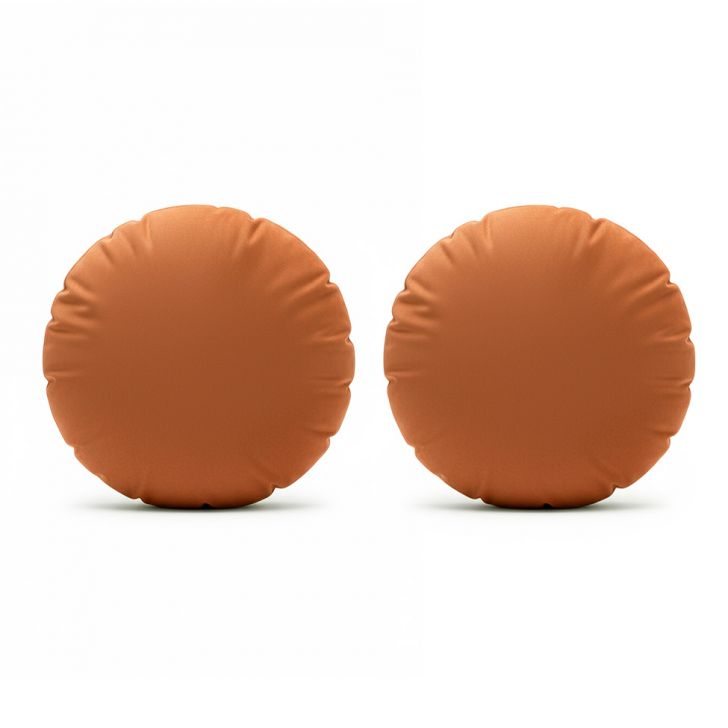 Conjunto Com 2 Capas De Almofada Redonda Candy 45x45 Suede Terracota