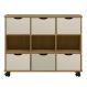 Nicho Organizador 6 Gavetas com Rodízios Freijó/Off White - Qmovi