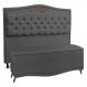 Cabeceira e Calçadeira Baú Cama Box Casal Queen Size Belize 160cm Linho Grafite - Desk Design