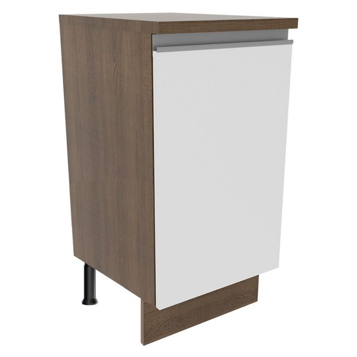Balcão Armário de Cozinha 40 cm 1 Porta Rustic/Branco Glamy Madesa