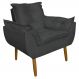 Poltrona Decorativa para Sala de Estar Opala Suede Cinza - Montanaris Decor