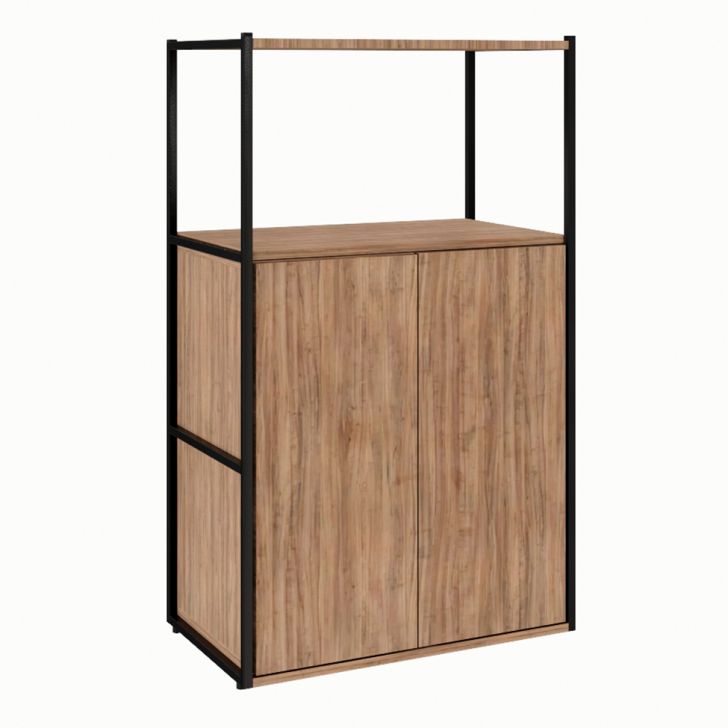 Estante Shelf 2 PT Ameixa e Preta 105 cm