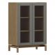 Cristaleira 2 Portas Vidro Canelado 80 cm 2156 Oak Ferrolack Milani Store