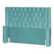 Cabeceira Para Cama Box Casal Super King Emma Luxo Veludo Azul Turquesa - DS Estofados