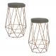 Kit 2 Banqueta Decorativa Rubel Base Gold Veludo Cinza G41 - Gran Belo