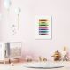 Quadro Infantil Cores em Giz 100x70 Caixa Branco
