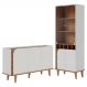 Cristaleira e Balcão Buffet Jurere Off White Matte Freijo Colibri