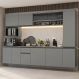 Armário de Cozinha Completa 280 cm Suspensa Cinza Nice Madesa 05