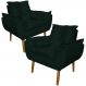 Kit 2 Poltronas Decorativa para Sala de Estar Opala Suede Verde - Montanaris Decor