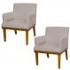 Kit 02 Poltronas Decorativas Para Sala de Estar e Recepção Beatriz W01 Linho Bege - Lyam Decor
