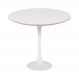 Mesa Saarinen Lateral Fórmica Branca 51cm - Base Branca