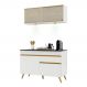 Armário de Cozinha Compacta 120cm com Leds Veneza Up Multimóveis V2013 Branco/Dourado
