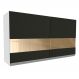 Armário de Cozinha Aéreo 120 cm 2 Portas com Vidro Branco/Preto Glamy Madesa