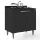Balcão de Cozinha Para Cooktop 80cm Pérola Z34 Preto - Mpozenato