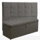 Kit Cabeceira Jordania+ Calçadeira Itália Solteiro 90 CM Suede Cinza - D A Decor