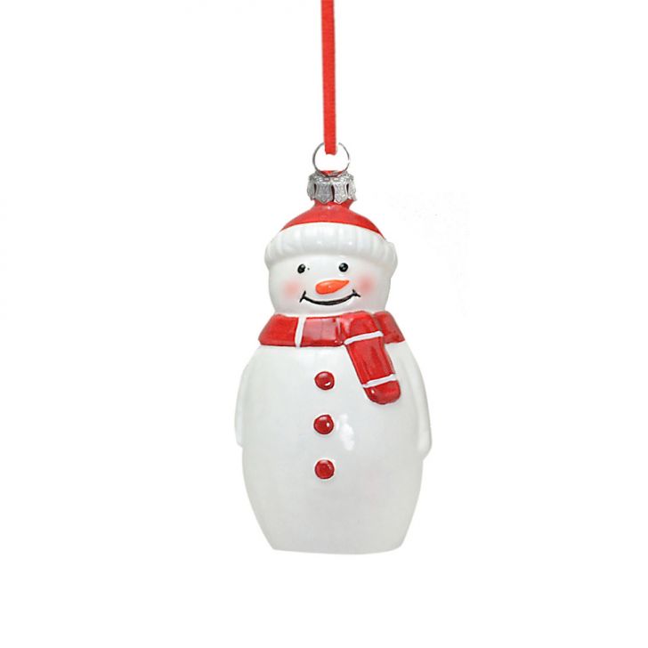 Enfeite Natalino para Árvore Espressione Boneco de Neve Branco 12 cm