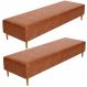 Kit 02 Puffs Decorativo Sala de Estar Bali W01 Pés Palito 170x60cm Couríssimo Camel - Lyam Decor