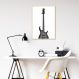 Quadro Instrumento Musical Baixo 100x70 Filete Marfim