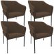 Kit 4 Cadeiras Para Sala de Jantar Estar Living Olívia L02 Suede Marrom - Lyam Decor