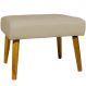 Puff Decorativo Para Sala Charme Suede Cinza Pé Castanho - Clique E Decore