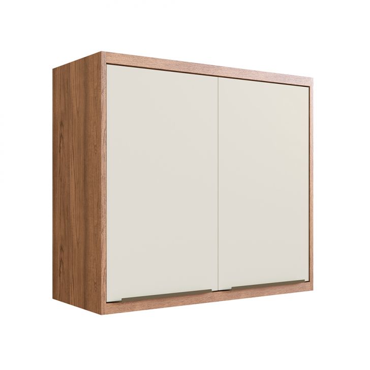 Armário Aéreo Ten 2 Portas Freijó e Argila 80 cm