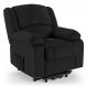 Poltrona do Papai Reclinável Pietra Elevação Lift Elétrico FH9 PU Preto - Mpozenato