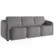 Sofá Cama para Sala de Estar 3 Lugares 306cm Montserrat K01 Bouclê Cinza - Lyam Decor