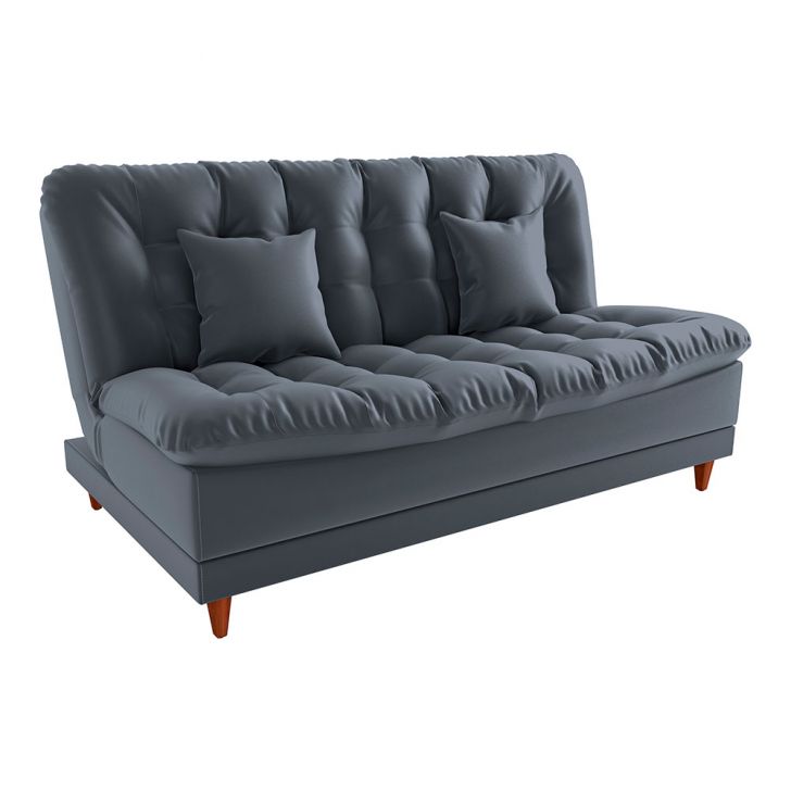 Sofá-Cama Casal 3 Lugares Duda Veludo Cinza