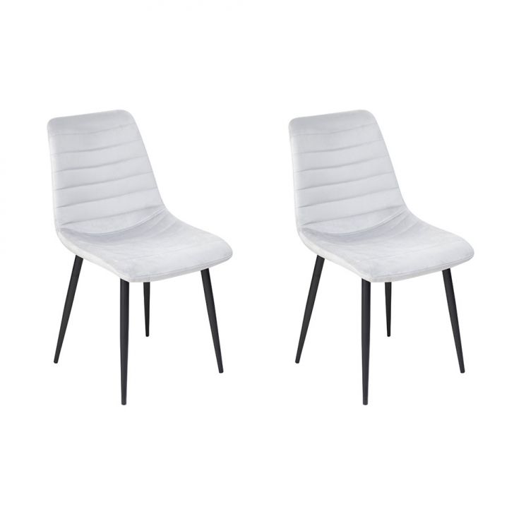 Conjunto com 2 Cadeiras Elsie Cinza Claro