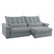Image of Sofá 5 Lugares Retrátil e Reclinável Aruba Veludo Cinza Claro 290 cm MO895UP39QVCMOB