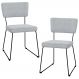 Kit 02 Cadeiras Decorativas Para Sala De Jantar Allana L02 Suede Cinza - Lyam Decor