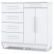 Cômoda Sapateira Quarto 5 Gavetas 2 Portas MDP Sirios Branco