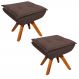 Kit 2 Puffs Decorativos Sala de Estar Giratória Giromad Opla Suede Marrom - Ibiza