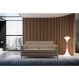 Sofá 2 Lugares Living Pés e Base em Madeira Linho Cotton Bege