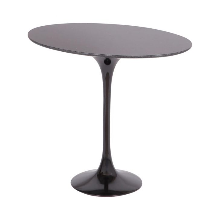 Mesa Saarinen Lateral Oval São Gabriel 57x38cm - Base Preta