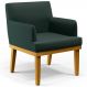 Poltrona Decorativa Para Sala de Estar e Recepção Beatriz W01 Linho Verde Musgo - Lyam Decor