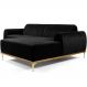 Sofá 3 Lugares com Chaise Direito Para Sala Molino 245 cm D02 Veludo Preto C-300 - Lyam Decor