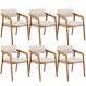 Kit 06 Cadeiras Para Sala de Jantar Estar Living Giorgia L02 Linho Cru - Lyam Decor