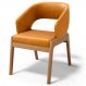 Cadeira de Jantar e Estar Living Estofada Lince L02 Couríssimo Whisky - Lyam Decor