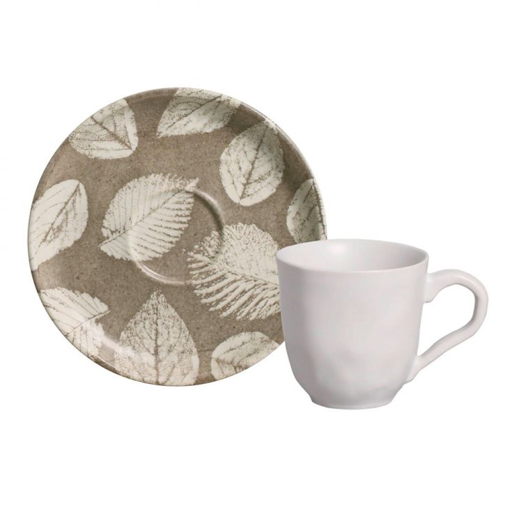 Xícara de Café Seiva Branca e Cinza