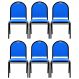Kit 6 Cadeiras Hoteleiras Auditório Empilhável Sintético M23 Azul - Mpozenato