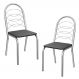 Kit 2 Cadeiras Cromada Sala Jantar 2C009CR Corino Preto Kappesberg
