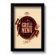 Quadro Decorativo Grill Menu Churrasco Vintage 33x43 cm