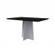 Mesa de Jantar Retangular com Tampo de Vidro Anitta Preta e Off White 135 cm
