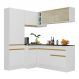 Armário de Cozinha Completa de Canto com Rodapé Veneza Multimóveis V2089 Branco/Dourado